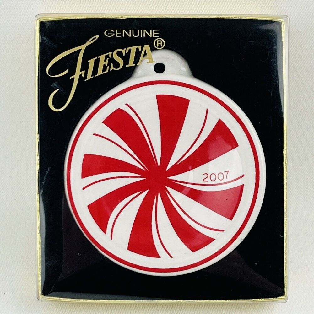 Fiesta Peppermint 2007 Holiday Ornament‎ Christmas Mint Candy Homer Laughlin